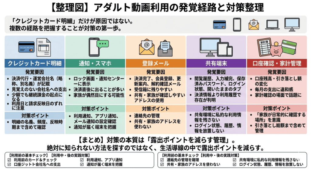 家族に知られるきっかけを経路別に整理した図
