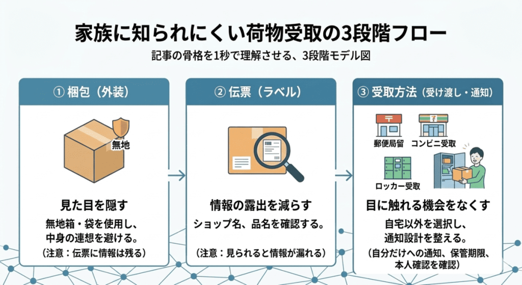 家族に見られる可能性がある箇所を3段階で分解した図